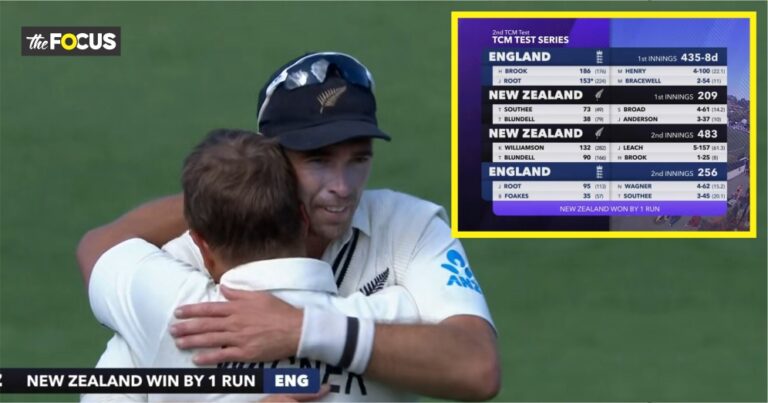 हारी हुई बाज़ी जीतकर न्यूजीलैंड ने रचा इतिहास, इंग्लैंड को 1 रन से हराया, 145 साल का टूटा रिकॉर्ड