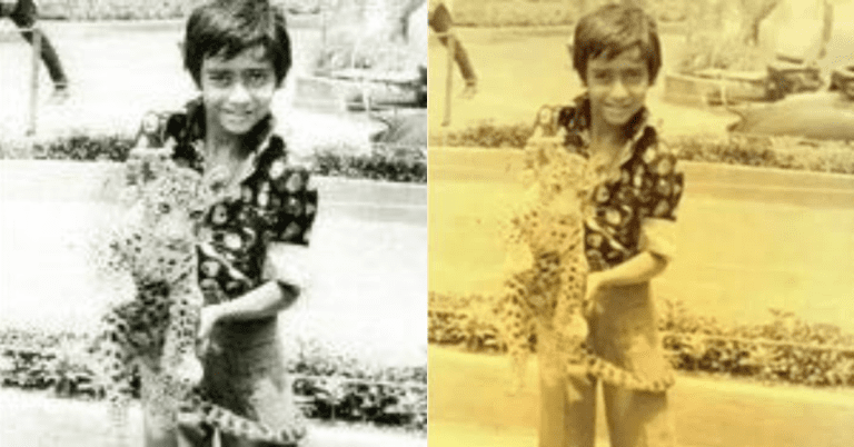 क्या आप जानते हैं तस्वीर में तेंदुए के शावक के साथ दिख रहा इस बच्चे को, अब ये बच्चा है बॉलीवुड का एक्शन हीरो